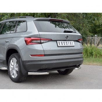 16 349 р. Защита заднего бампера (Ø63 мм уголки, нержавейка) SLITKOFF  Skoda Kodiaq  NU7 (2017-2021) дорестайлинг  с доставкой в г. Нижний Новгород. Увеличить фотографию 4