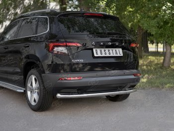 13 199 р. Защита заднего бампера (Ø63 мм, нержавейка) SLITKOFF Skoda Kodiaq NU7 дорестайлинг (2017-2021)  с доставкой в г. Нижний Новгород. Увеличить фотографию 2