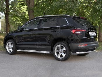 13 199 р. Защита заднего бампера (Ø63 мм, нержавейка) SLITKOFF Skoda Kodiaq NU7 дорестайлинг (2017-2021)  с доставкой в г. Нижний Новгород. Увеличить фотографию 4