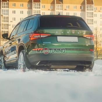 5 399 р. Имитация насадок глушителя MV-Tuning  Skoda Kodiaq  NU7 (2017-2021) дорестайлинг (SPACE GRAY (серый глянец))  с доставкой в г. Нижний Новгород. Увеличить фотографию 4