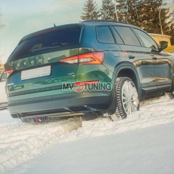 Имитация насадок глушителя MV-Tuning Skoda (Шкода) Kodiaq (Кодиак)  NU7 (2017-2021) NU7 дорестайлинг