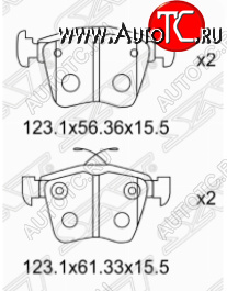 1 199 р. Комплект задних тормозных колодок SAT  Skoda Kodiaq  NU7 (2017-2021), Volkswagen Passat  B7 (2010-2015)  с доставкой в г. Нижний Новгород