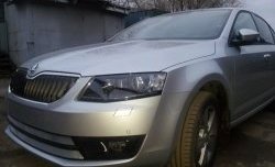 2 699 р. Сетка (для комплектации Ambition, Elegance) на бампер Russtal (хром) Skoda Octavia A7 дорестайлинг лифтбэк (2012-2017)  с доставкой в г. Нижний Новгород. Увеличить фотографию 2