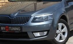 1 149 р. Комплект ресничек на фары Sport  Skoda Octavia  A7 (2012-2017) дорестайлинг лифтбэк, дорестайлинг универсал (Неокрашенные)  с доставкой в г. Нижний Новгород. Увеличить фотографию 1