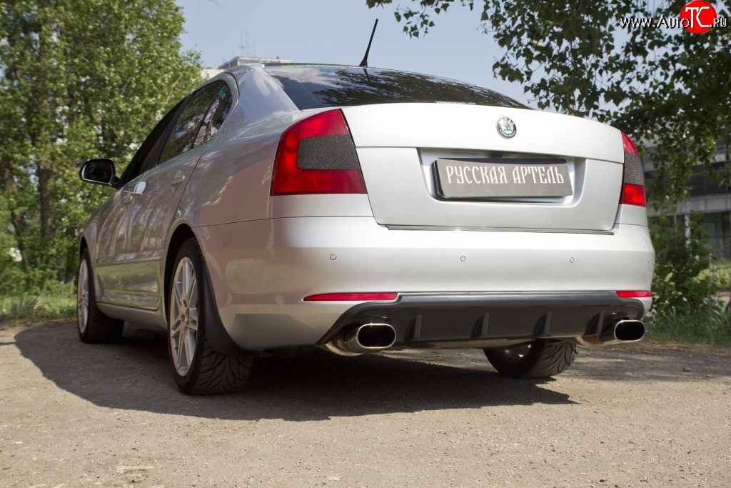 2 899 р. Диффузор заднего бампера RA  Skoda Octavia  A5 (2008-2013) лифтбэк рестайлинг, рестайлинг универсал (Поверхность глянец (под окраску), Неокрашенная)  с доставкой в г. Нижний Новгород