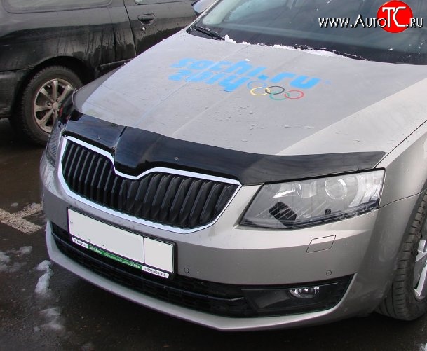 2 879 р. Дефлектор капота NovLine Skoda Octavia A7 дорестайлинг универсал (2012-2017)  с доставкой в г. Нижний Новгород