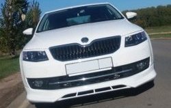 5 999 р. Накладка на передний бампер CT Skoda Octavia A7 дорестайлинг лифтбэк (2012-2017) (Неокрашенная)  с доставкой в г. Нижний Новгород. Увеличить фотографию 4