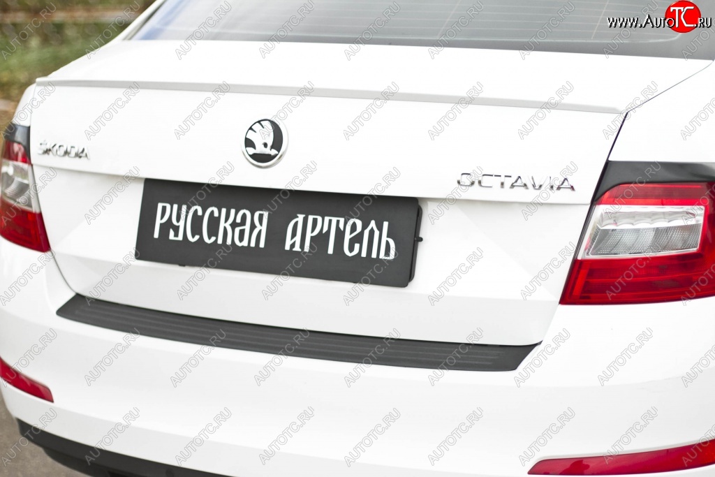 1 299 р. Защитная накладка на задний бампер RA Skoda Octavia A7 рестайлинг универсал (2016-2020)  с доставкой в г. Нижний Новгород