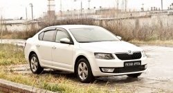 819 р. Реснички на фары RA Skoda Octavia A7 дорестайлинг лифтбэк (2012-2017) (Неокрашенные)  с доставкой в г. Нижний Новгород. Увеличить фотографию 2