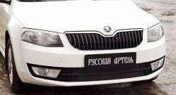 819 р. Реснички на фары RA Skoda Octavia A7 дорестайлинг лифтбэк (2012-2017) (Неокрашенные)  с доставкой в г. Нижний Новгород. Увеличить фотографию 5