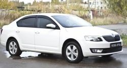 979 р. Зимняя заглушка решетки переднего бампера РА Skoda Octavia A7 дорестайлинг лифтбэк (2012-2017)  с доставкой в г. Нижний Новгород. Увеличить фотографию 3