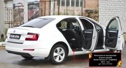 1 889 р. Накладки на порожки автомобиля RA Skoda Octavia A7 дорестайлинг лифтбэк (2012-2017) (Комплект (4 шт.))  с доставкой в г. Нижний Новгород. Увеличить фотографию 3