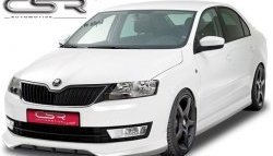 5 999 р. Накладка на передний бампер CSR style Skoda Rapid NH3 дорестайлинг лифтбэк (2012-2017) (Неокрашенная)  с доставкой в г. Нижний Новгород. Увеличить фотографию 2