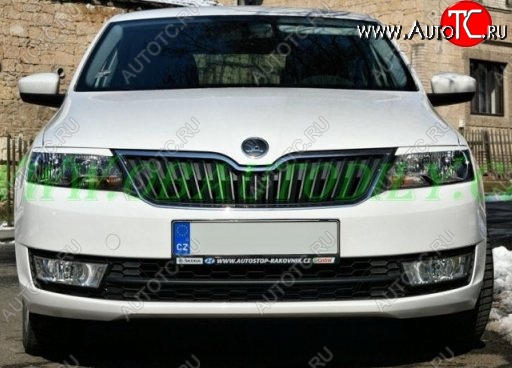 1 099 р. Реснички на фары CT Skoda Rapid NH3 дорестайлинг лифтбэк (2012-2017) (Неокрашенные)  с доставкой в г. Нижний Новгород