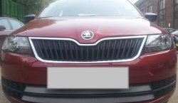 Сетка на бампер Russtal (хром) Skoda (Шкода) Rapid (Рапид) ( NH3,  NH1) (2012-2017) NH3, NH1 дорестайлинг лифтбэк, хэтчбэк дорестайлинг