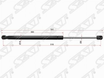 Газовый упор крышки багажника SAT Skoda (Шкода) Rapid (Рапид) ( NH3,  NH1) (2012-2020) NH3, NH1 дорестайлинг лифтбэк, хэтчбэк дорестайлинг, хэтчбэк рестайлинг, рестайлинг лифтбэк