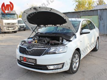 2 969 р. Упор капота MV-Tuning (одинарный) Skoda Rapid NH3 дорестайлинг лифтбэк (2012-2017)  с доставкой в г. Нижний Новгород. Увеличить фотографию 4