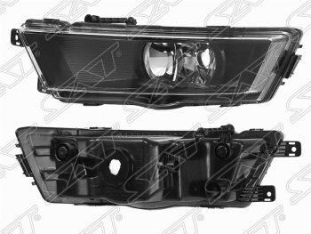 Левая противотуманная фара (чёрная) SAT Skoda (Шкода) Rapid (Рапид) ( NH3,  NH1) (2012-2017) NH3, NH1 дорестайлинг лифтбэк, хэтчбэк дорестайлинг