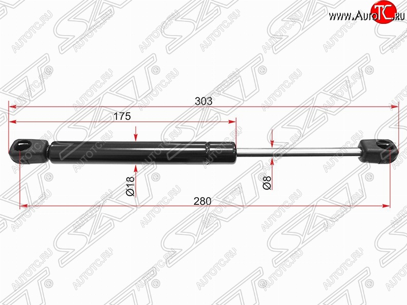 519 р. Газовый упор крышки багажника SAT  Skoda Superb  седан (2001-2006), Volkswagen Passat  B5 (1996-2000)  с доставкой в г. Нижний Новгород