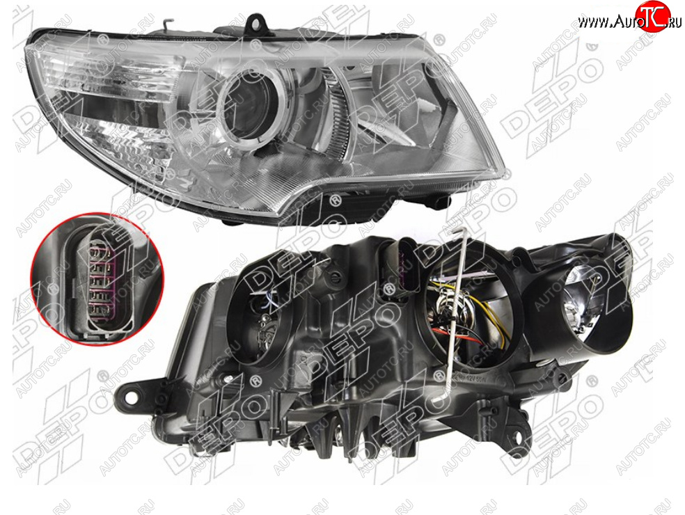 16 999 р. Правая фара DEPO  Skoda Superb ( B6 (3T),  B6 (3T5)) (2008-2013) лифтбэк дорестайлинг, универсал доресталийнг  с доставкой в г. Нижний Новгород