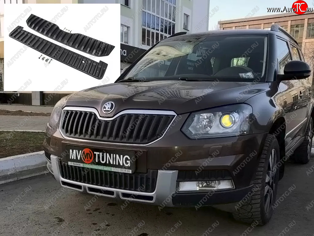 2 999 р. Заглушка решетки радиатора (верхняя, OUTDOOR) MV-Tuning  Skoda Yeti (2013-2018) (Текстурная поверхность)  с доставкой в г. Нижний Новгород