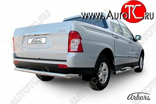 9 809 р. Защита заднего бампера Arbori SSANGYONG Actyon Sport (2012-2024)  с доставкой в г. Нижний Новгород