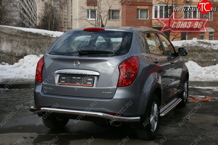 12 194 р. Защита заднего бампера (d60) волна Souz-96 SSANGYONG Actyon дорестайлинг (2010-2013)  с доставкой в г. Нижний Новгород