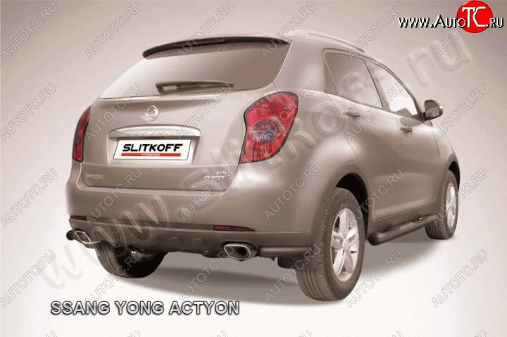 4 399 р. Уголки d57  SSANGYONG Actyon (2010-2013) дорестайлинг (Цвет: серебристый)  с доставкой в г. Нижний Новгород