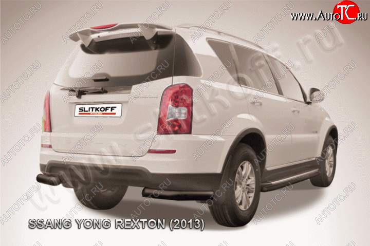 6 399 р. Уголки d76  SSANGYONG Rexton  Y290 (2012-2017) (Цвет: серебристый)  с доставкой в г. Нижний Новгород