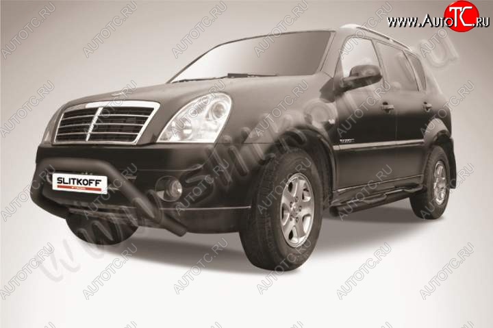 16 799 р. Кенгурятник d57 широкий мини SSANGYONG Rexton Y250 (2006-2012) (Цвет: серебристый)  с доставкой в г. Нижний Новгород