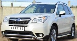 21 899 р. Защита переднего бампера (2 трубыØ63 мм, волна, нержавейка) SLITKOFF Subaru Forester SJ дорестайлинг (2012-2016)  с доставкой в г. Нижний Новгород. Увеличить фотографию 4