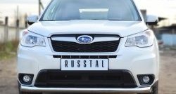 16 249 р. Одинарная защита переднего бампера диаметром 76 мм SLITKOFF Subaru Forester SJ дорестайлинг (2012-2016)  с доставкой в г. Нижний Новгород. Увеличить фотографию 2