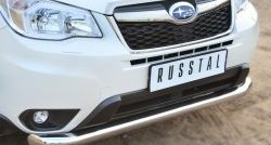 16 249 р. Одинарная защита переднего бампера диаметром 76 мм SLITKOFF Subaru Forester SJ дорестайлинг (2012-2016)  с доставкой в г. Нижний Новгород. Увеличить фотографию 3