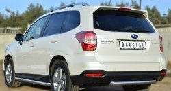 13 899 р. Одинарная защита заднего бампера из трубы диаметром 63 мм SLITKOFF  Subaru Forester  SJ (2012-2016) дорестайлинг  с доставкой в г. Нижний Новгород. Увеличить фотографию 4