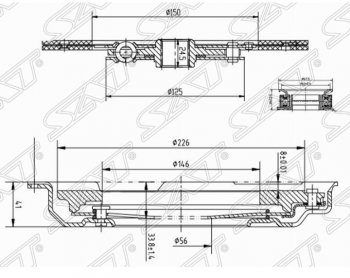 9 299 р. Комплект сцепления SAT (EJ254/EJ20#/EJ18S не турбо) Subaru Forester SH (2008-2013)  с доставкой в г. Нижний Новгород. Увеличить фотографию 2