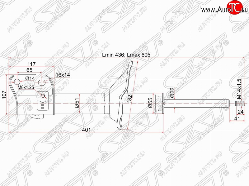 3 369 р. Правый амортизатор передний SAT  Subaru Forester  SF (2000-2002) рестайлинг  с доставкой в г. Нижний Новгород