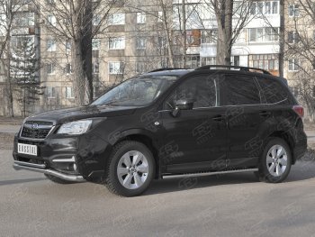 10 349 р. Защита переднего бампера (2 трубы Ø63 и 42 мм, нержавейка) SLITKOFF Subaru Forester SJ рестайлинг (2016-2019)  с доставкой в г. Нижний Новгород. Увеличить фотографию 3