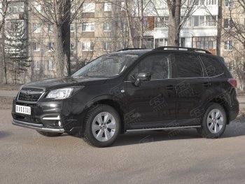 16 699 р. Защита переднего бампера SLITKOFF d63 секции-d42 дуга Subaru Forester SJ рестайлинг (2016-2019)  с доставкой в г. Нижний Новгород. Увеличить фотографию 3