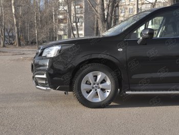 13 999 р. Защита переднего бампера (2 трубы Ø63 и 75х42 мм, нержавейка) Russtal Subaru Forester SJ рестайлинг (2016-2019)  с доставкой в г. Нижний Новгород. Увеличить фотографию 3