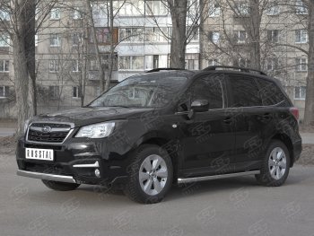 15 649 р. Защита переднего бампера (Ø75x42 мм, нержавейка) Russtal Subaru Forester SJ рестайлинг (2016-2019)  с доставкой в г. Нижний Новгород. Увеличить фотографию 4