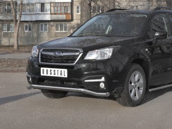 8 999 р. Защита переднего бампера SLITKOFF d63 волна Subaru Forester SJ рестайлинг (2016-2019)  с доставкой в г. Нижний Новгород. Увеличить фотографию 2