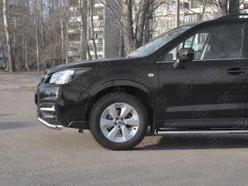 8 999 р. Защита переднего бампера SLITKOFF d63 волна Subaru Forester SJ рестайлинг (2016-2019)  с доставкой в г. Нижний Новгород. Увеличить фотографию 3