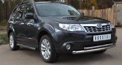 15 999 р. Защита переднего бампера (2 трубыØ63 и 42 мм, нержавейка) SLITKOFF  Subaru Forester  SH (2008-2013)  с доставкой в г. Нижний Новгород. Увеличить фотографию 2