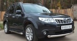 14 299 р. Одинарная защита переднего бампера диаметром 76 мм SLITKOFF  Subaru Forester  SH (2008-2013)  с доставкой в г. Нижний Новгород. Увеличить фотографию 2