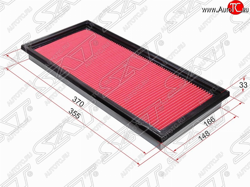 369 р. Фильтр воздушный двигателя SAT (370х168х33 mm)  Subaru Impreza ( GD,  GG) - Outback  BH/BE12  с доставкой в г. Нижний Новгород