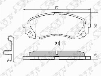 Колодки тормозные (передние) SAT (Китай) Subaru Impreza GE седан (2007-2012)