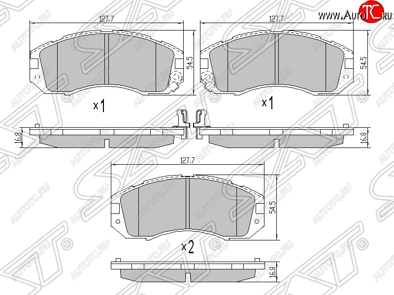 1 049 р. Колодки тормозные SAT (передние)  Subaru Impreza  GC - Legacy  BD/B11  с доставкой в г. Нижний Новгород