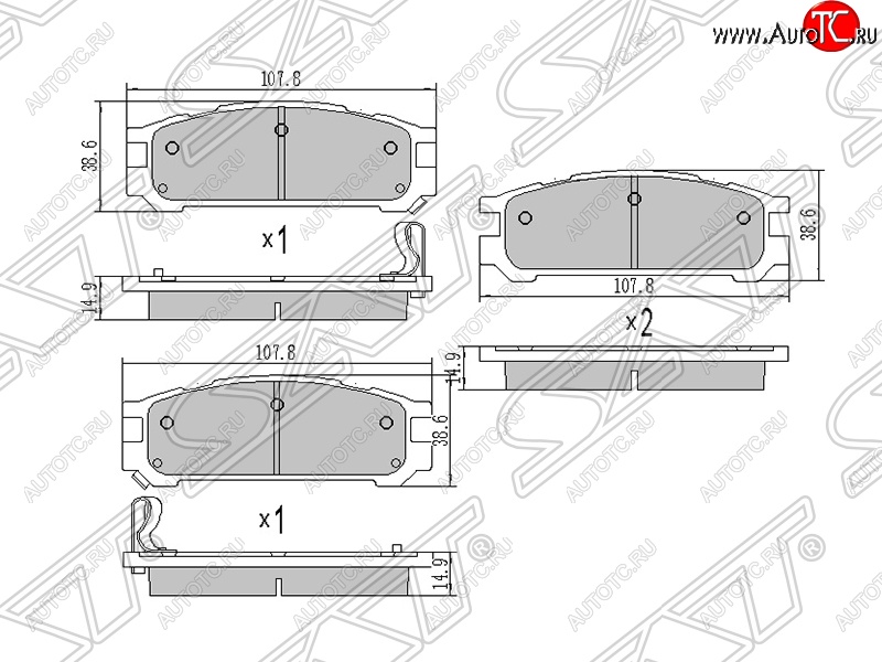 679 р. Колодки тормозные SAT (задние)  Subaru Impreza  GC - Outback  BH/BE12  с доставкой в г. Нижний Новгород