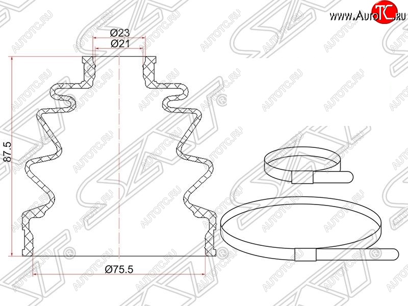 329 р. Пыльник ШРУСа (наружный) SAT  Subaru Impreza  GC (1992-2000), Suzuki Grand Vitara ( FTB03 3 двери,  3TD62, TL52 5 дверей) (1997-2005)  с доставкой в г. Нижний Новгород