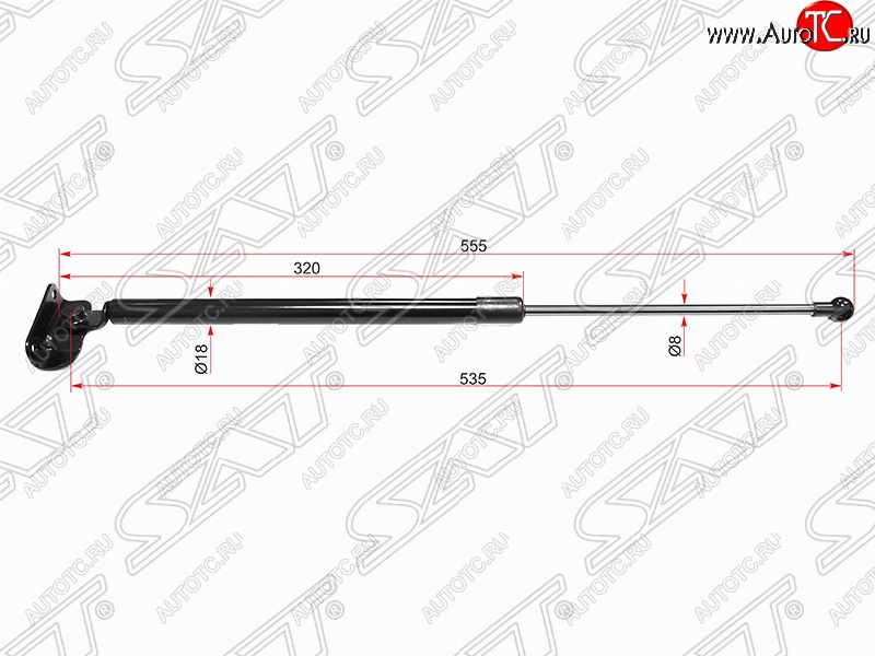 1 079 р. Левый газовый упор крышки багажника SAT  Subaru Impreza  GH (2007-2012) хэтчбэк  с доставкой в г. Нижний Новгород